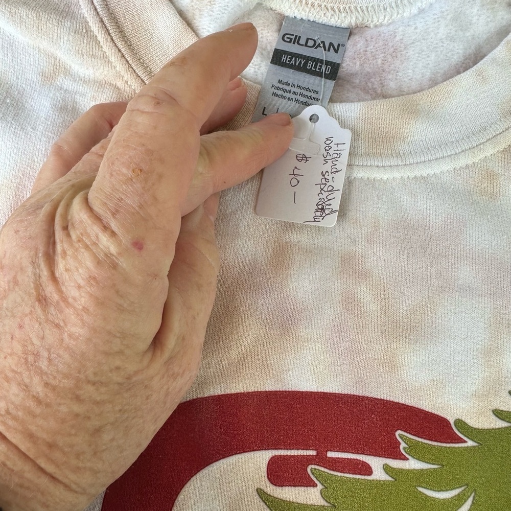 Size large hand dyed Gildan Christmas sweatshirt. One of a kind.red‎ truck . New - Picture 3 of 3